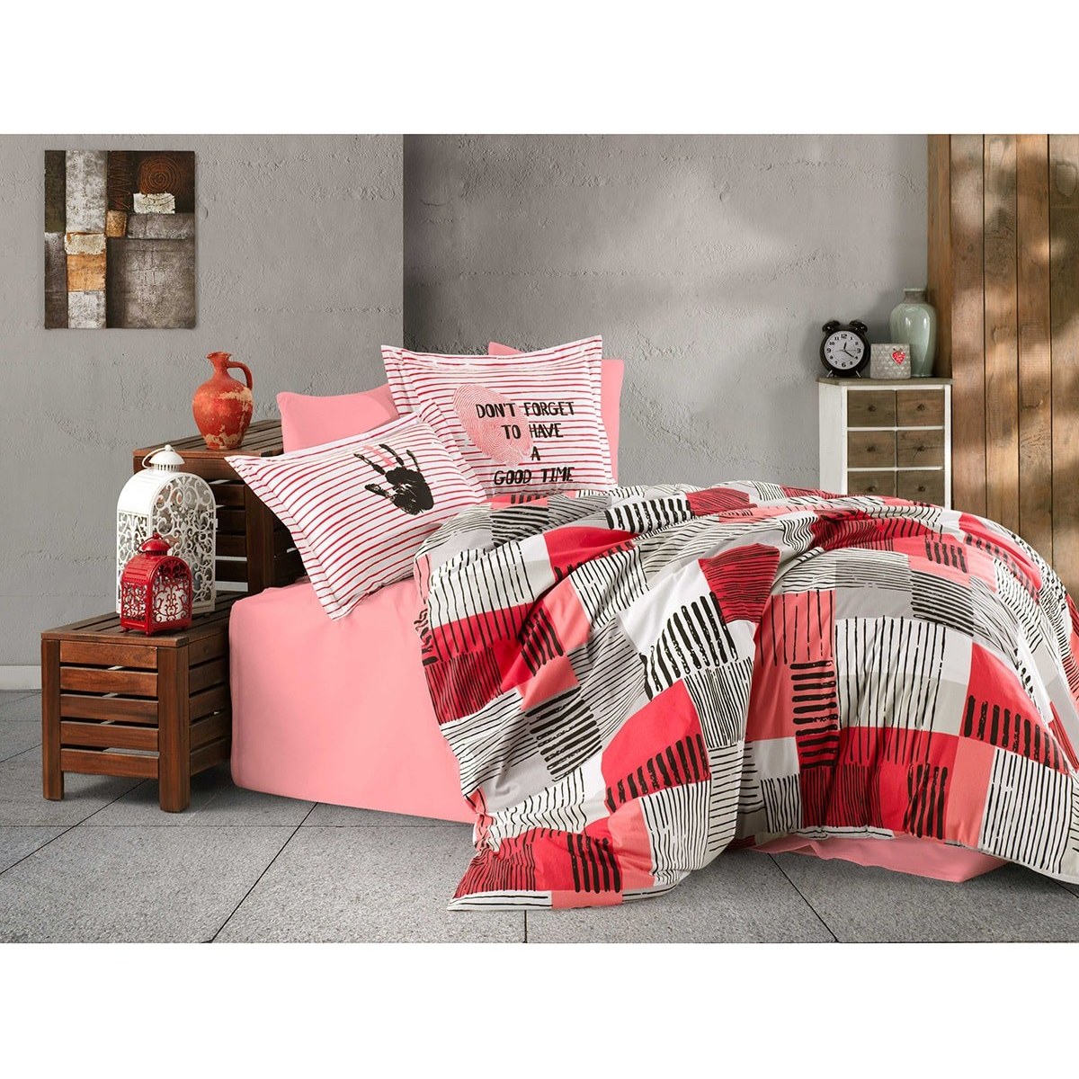bermoda ست لحاف کاوری دونفره bermuda گلبهی Queen size - تصویر 1