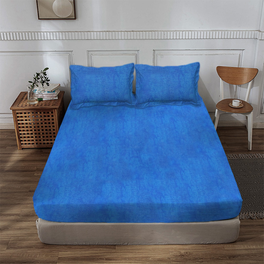 نیم-ست-آبی-برفکی ملحفه نیم ست دونفره 160 کاربنی Freedoom برفکی - تصویر 1